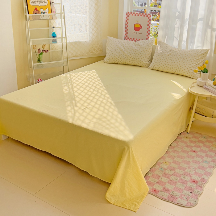 91家纺网 家纺一手货源 找家纺 优选良品 2025新款加厚云感棉双层纱四件套小碎花被套床单床笠款学生三件套新款直播热款 橘子海