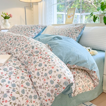 91家纺网 家纺一手货源 找家纺 (总) 清雅福 2025春夏新品全棉13372印花系列四件套