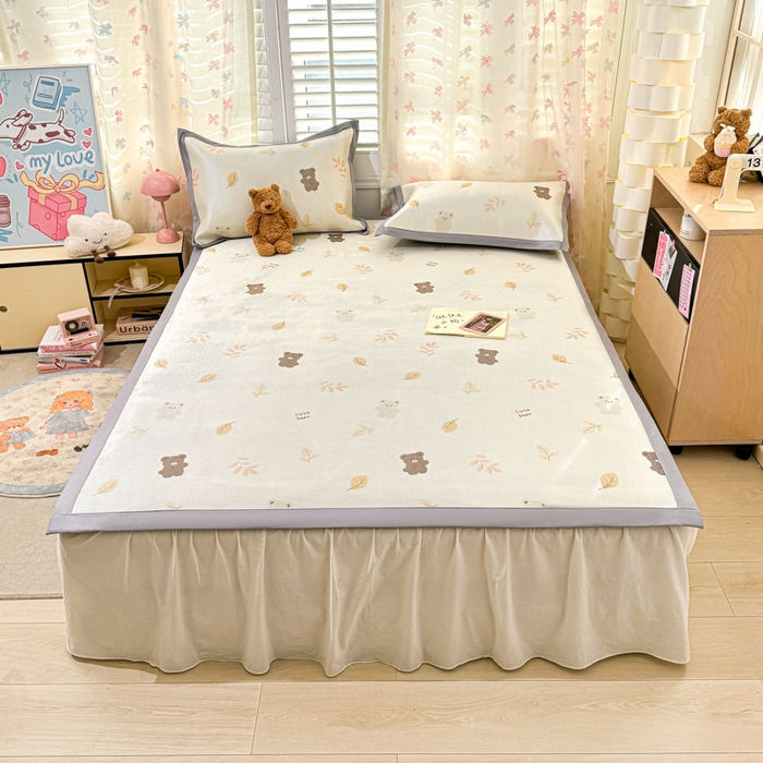 91家纺网 家纺一手货源 找家纺 川悦生活 2025新款数码印花冰藤席 小熊福