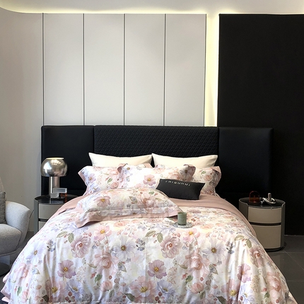 太古汇家居 2025新款秋冬长绒棉数码印花系列四件套 艾瑞尔-浅粉