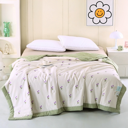 91家纺网 家纺一手货源 找家纺 （总）欧朵家纺 2025新款A类针织棉印花夏被子被芯