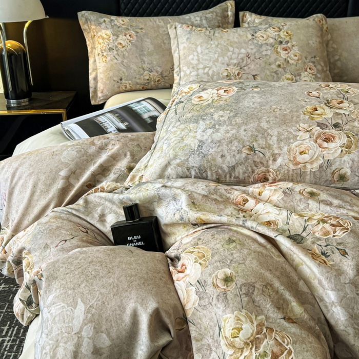 91家纺网 家纺一手货源 找家纺 一比一家纺 2025新款棉代尔轻奢套件 妮娜