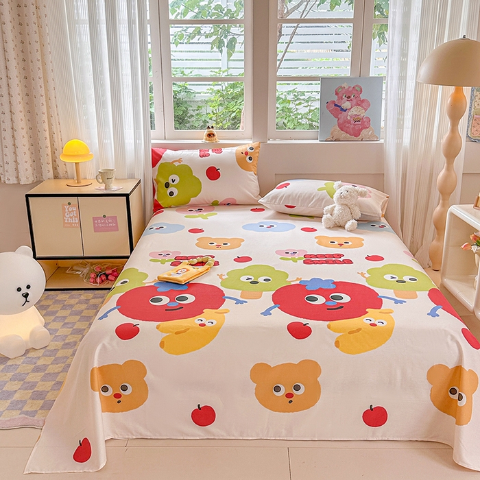 91家纺网 家纺一手货源 找家纺 吉象家纺 2025新款高支密全棉印花单品系列-单床单 微笑天团