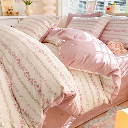 91家纺网 家纺一手货源 找家纺 (总) 清雅福 2025春夏新品全棉13372印花系列四件套