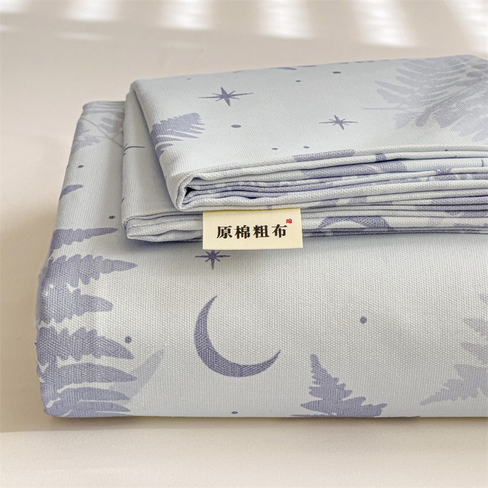 91家纺网 家纺一手货源 找家纺 名兮家居2025新款卡通简约时尚全棉老粗布床单 枫叶情