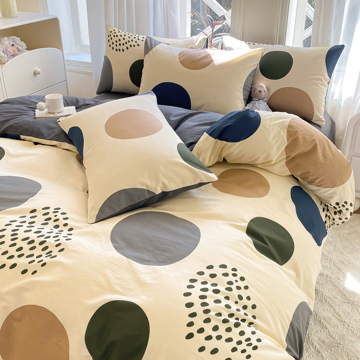 91家纺网 家纺一手货源 找家纺 宜家坊 2025早春新品全棉纯棉喷气13070小清新印花纯棉四件套-风格二 米亚