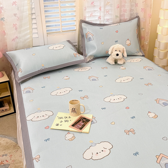 91家纺网 家纺一手货源 找家纺 川悦生活 2025新款数码印花冰藤席 奶屋小汪