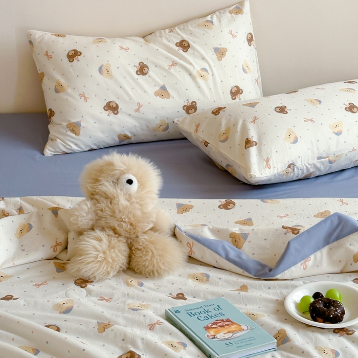 91家纺网 家纺一手货源 找家纺 大彩家居 2025新款全棉有氧水洗纱布夏被夏凉被 圣诞小熊