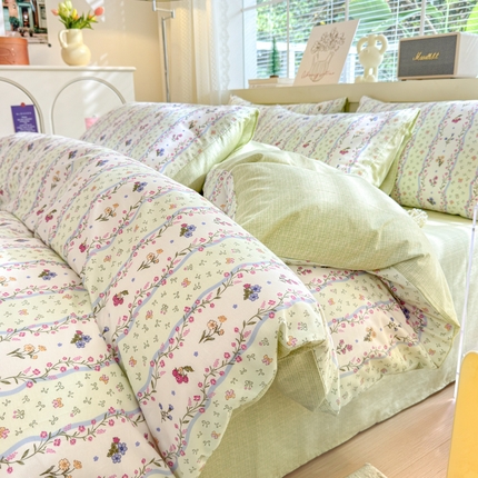 91家纺网 家纺一手货源 找家纺 (总) 清雅福 2025春夏新品全棉13372印花系列四件套