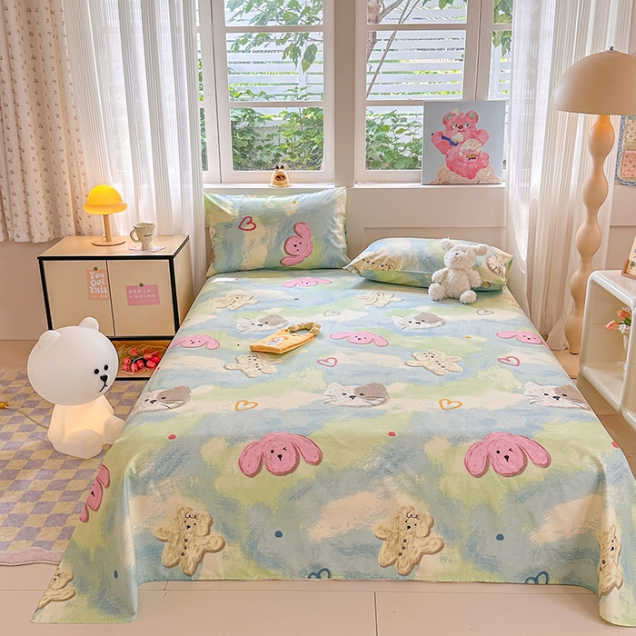 91家纺网 家纺一手货源 找家纺 吉象家纺 2025新款高支密全棉印花单品系列-单床单 蜡笔画