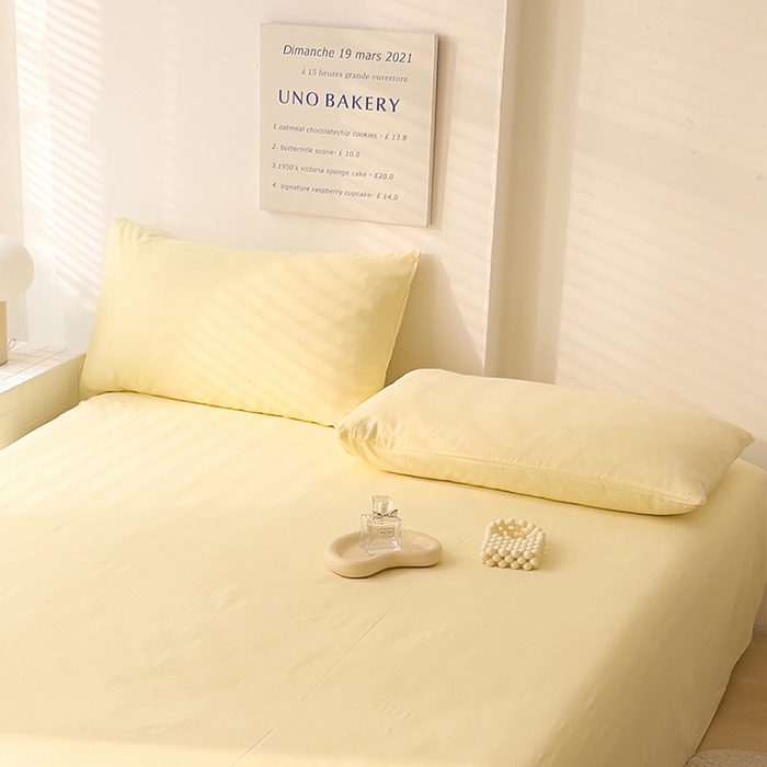 91家纺网 家纺一手货源 找家纺 DoDo 兜兜 2025新款全棉双层纱印花单枕套（可定做尺寸） 奶油黄