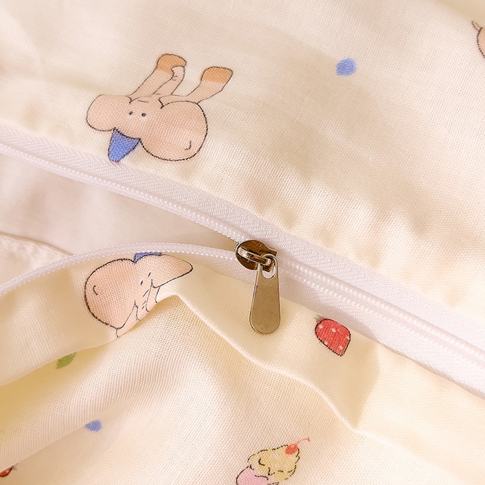 91家纺网 家纺一手货源 找家纺 DoDo 兜兜 2026新款全棉双层纱印花单被套（可定做尺寸） 可爱小象