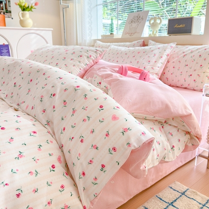 91家纺网 家纺一手货源 找家纺 (总) 清雅福 2025春夏新品全棉13372印花系列四件套