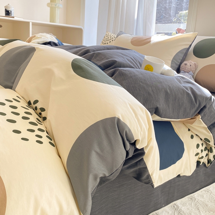 91家纺网 家纺一手货源 找家纺 宜家坊 2025早春新品全棉纯棉喷气13070小清新印花纯棉四件套-风格二 米亚