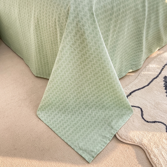 91家纺网 家纺一手货源 找家纺 宜家坊 2025早春新品全棉纯棉喷气13070小清新印花纯棉四件套-风格二 沁园春