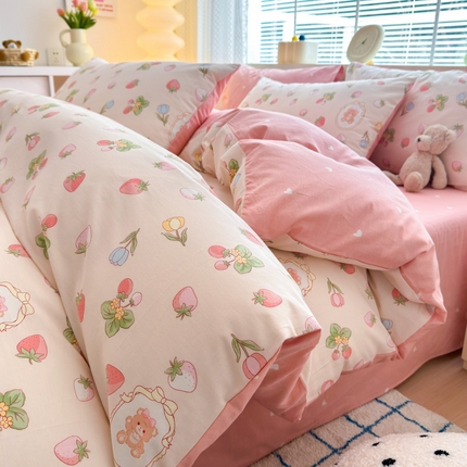 91家纺网 家纺一手货源 找家纺 (总) 清雅福 2025春夏新品全棉13372印花系列四件套