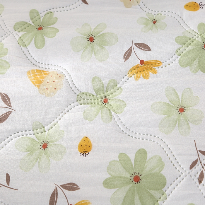 91家纺网 家纺一手货源 找家纺 诗雅纺织 2025新款超柔水洗棉夏凉被空调被 绿色小花