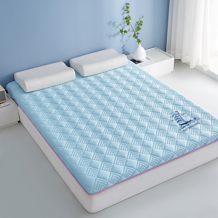 91家纺网 家纺一手货源 找家纺 艺博床垫 2025新款水洗棉成人床垫 蓝色