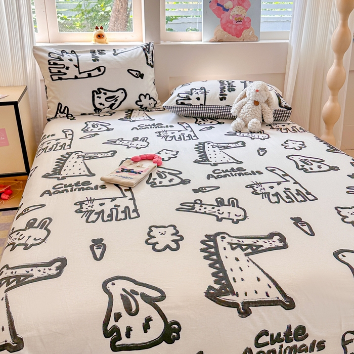 91家纺网 家纺一手货源 找家纺 吉象家纺 2025新款高支密全棉印花单品系列-单床单 漫画家