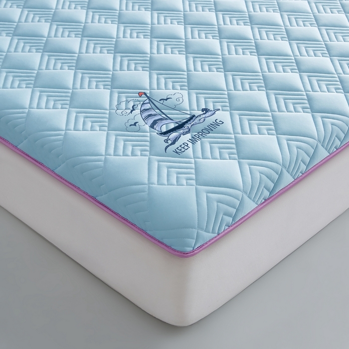 91家纺网 家纺一手货源 找家纺 艺博床垫 2025新款水洗棉成人床垫 蓝色