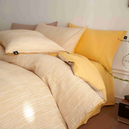 91家纺网 家纺一手货源 找家纺 （总）安莱生活 2025新款60s色织大提花秘境条纹四件套系列