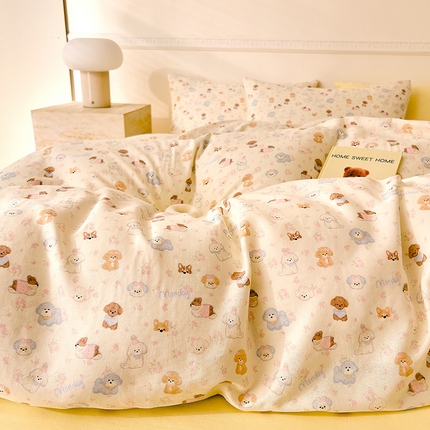 DoDo 兜兜 2025新款全棉双层纱印花单被套（可定做尺寸） 彩色小狗