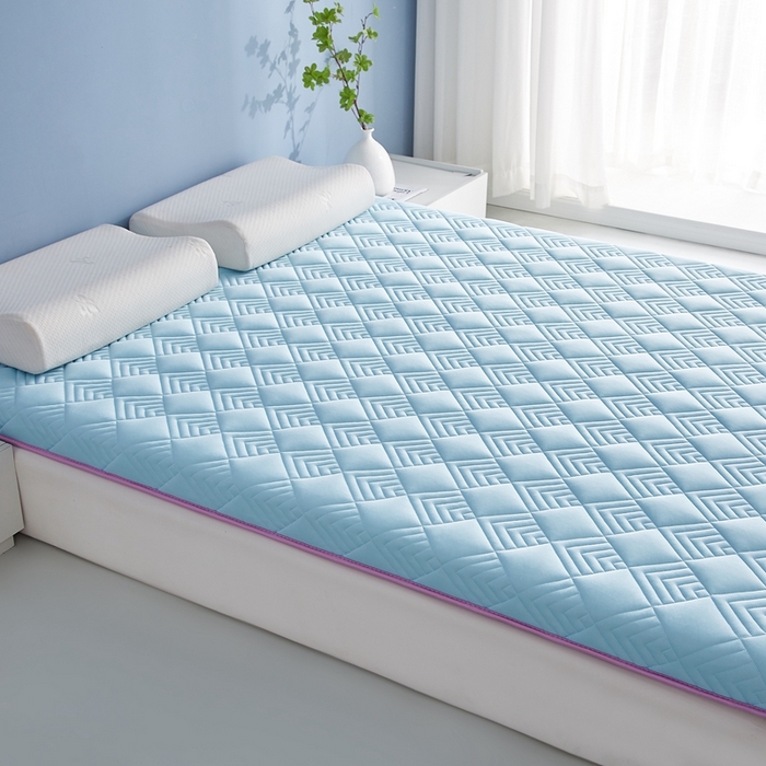 91家纺网 家纺一手货源 找家纺 艺博床垫 2025新款水洗棉成人床垫 蓝色