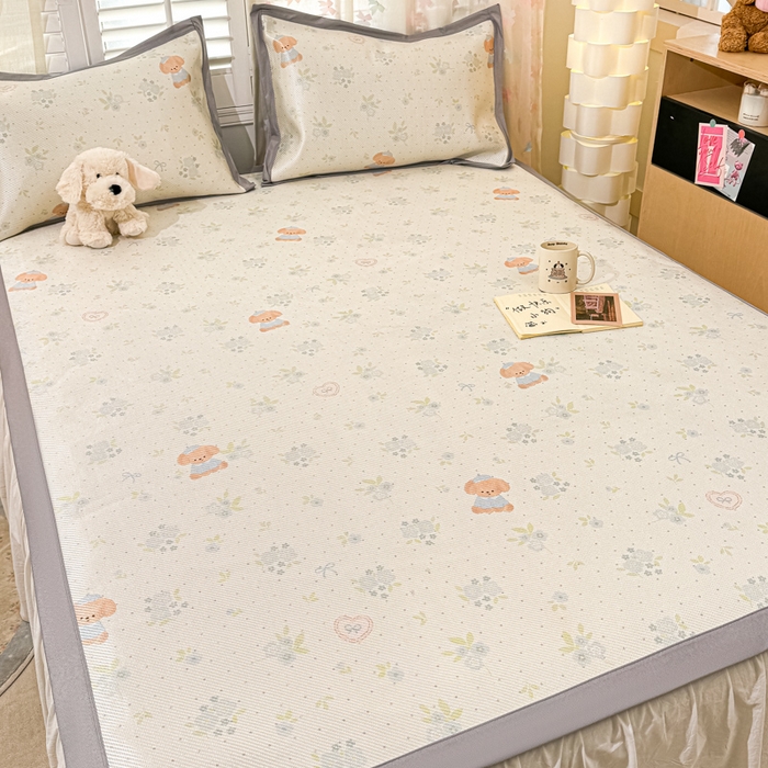 91家纺网 家纺一手货源 找家纺 川悦生活 2025新款数码印花冰藤席 奶芙的哈卡