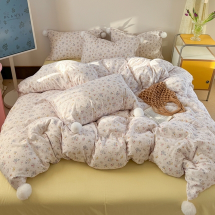 91家纺网 家纺一手货源 找家纺 （总）金爱家 2025新款亲肤舒适纯棉双层纱四件套