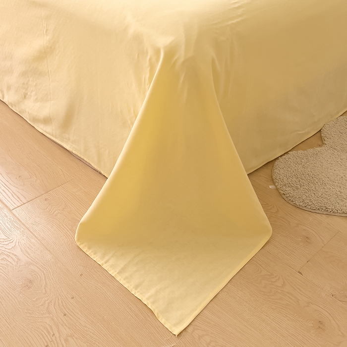 91家纺网 家纺一手货源 找家纺 DoDo 兜兜 2025新款全棉双层纱印花单床单（可定做尺寸） 奶油黄