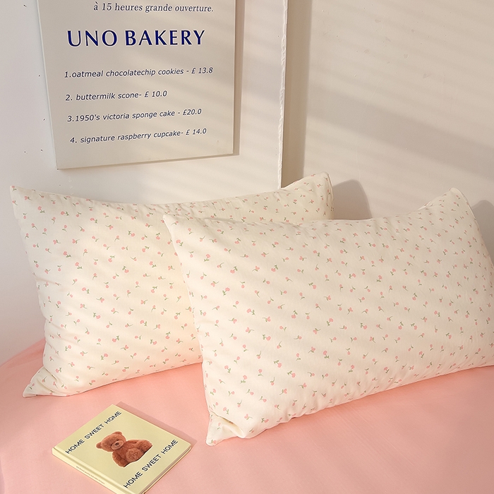 91家纺网 家纺一手货源 找家纺 DoDo 兜兜 2025新款全棉双层纱印花四件套（可定做尺寸） 朵朵小花