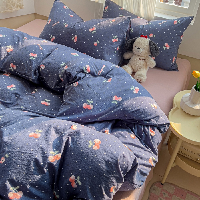 91家纺网 家纺一手货源 找家纺 优选良品 2025新款加厚云感棉双层纱四件套小碎花被套床单床笠款学生三件套新款直播热款 大吉大厘