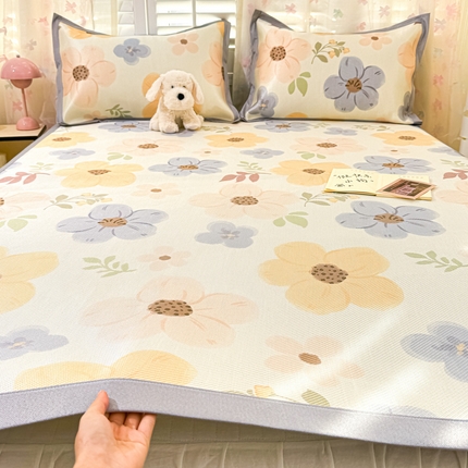 川悦生活 2025新款数码印花冰藤席 一缕花香