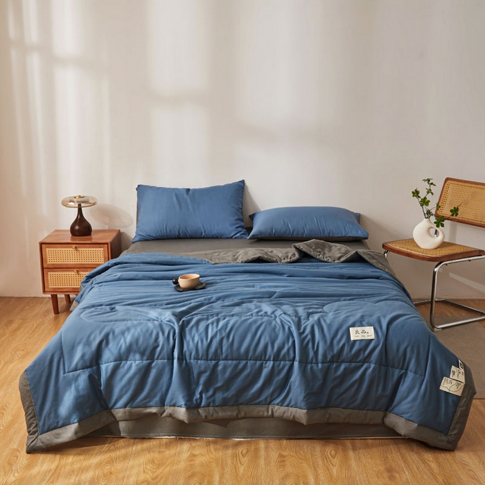 91家纺网 家纺一手货源 找家纺 （总）熙宴家纺 2025新款纯色里外全棉夏被四件套