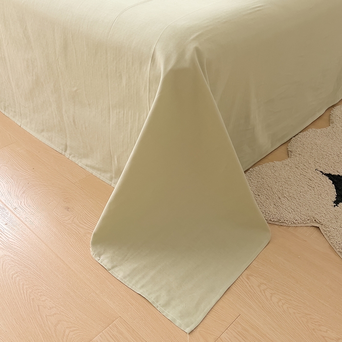 91家纺网 家纺一手货源 找家纺 DoDo 兜兜 2025新款全棉双层纱印花单床单（可定做尺寸） 甘草绿