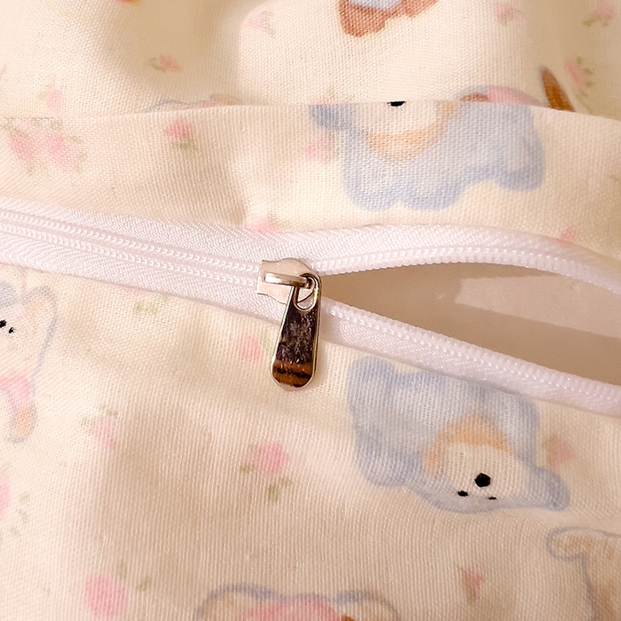 91家纺网 家纺一手货源 找家纺 DoDo 兜兜 2025新款全棉双层纱印花单枕套（可定做尺寸） 彩色小狗