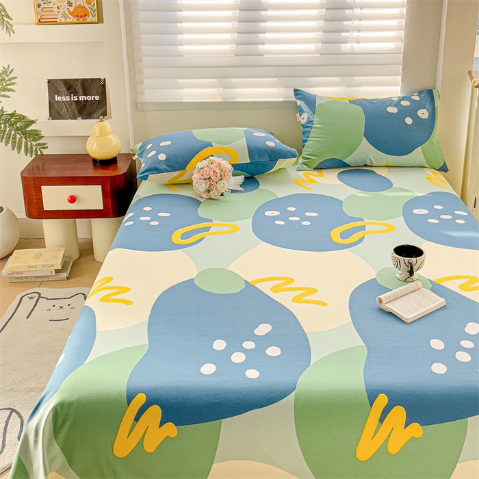 91家纺网 家纺一手货源 找家纺 名兮家居2025新款卡通简约时尚全棉老粗布床单 多肉