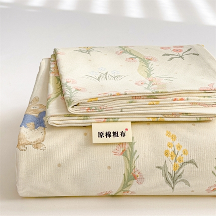 91家纺网 家纺一手货源 找家纺 （总）名兮家居2025新款卡通简约时尚全棉老粗布床单