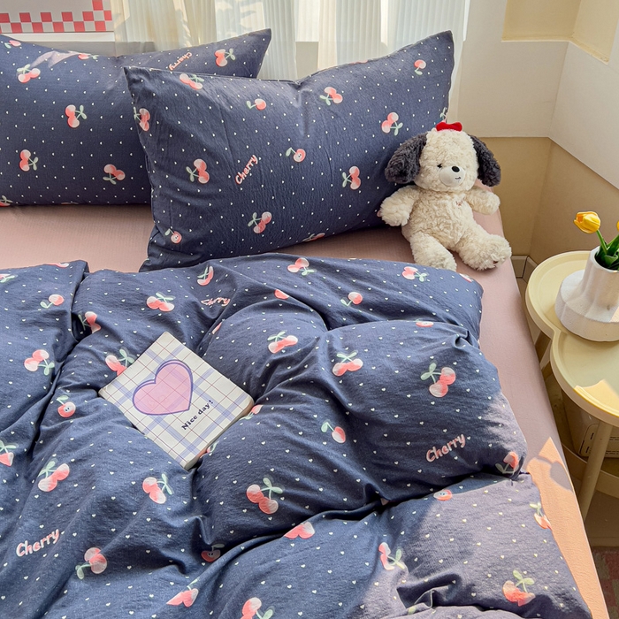 91家纺网 家纺一手货源 找家纺 优选良品 2025新款加厚云感棉双层纱四件套小碎花被套床单床笠款学生三件套新款直播热款 大吉大厘