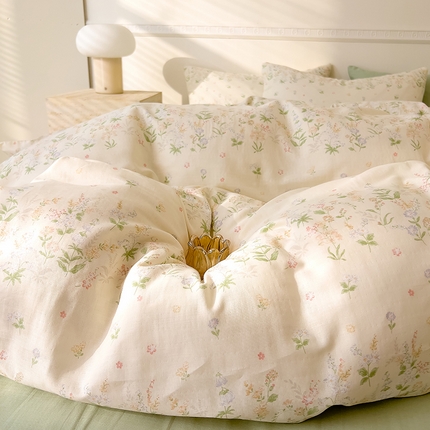 91家纺网 家纺一手货源 找家纺 （总）DoDo 兜兜 2025新款全棉双层纱印花单被套（可定做尺寸）