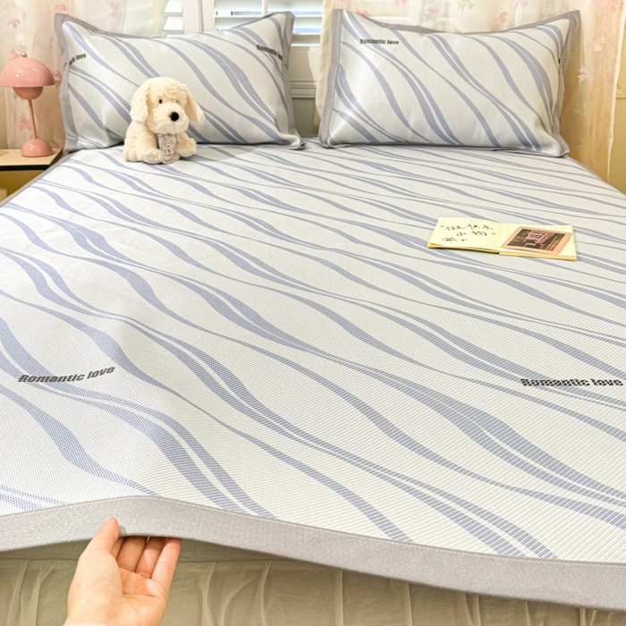 91家纺网 家纺一手货源 找家纺 川悦生活 2025新款数码印花冰藤席 青水集沐