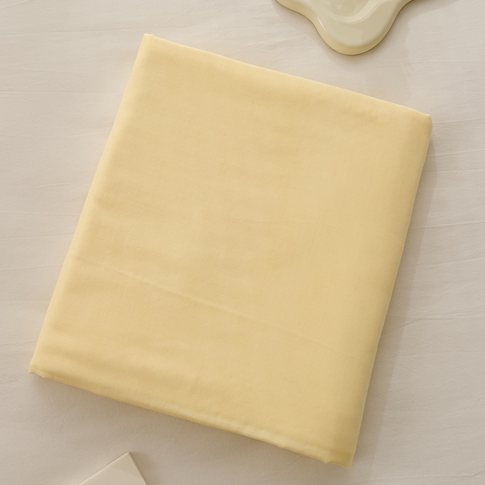 91家纺网 家纺一手货源 找家纺 DoDo 兜兜 2025新款全棉双层纱印花单床单（可定做尺寸） 奶油黄