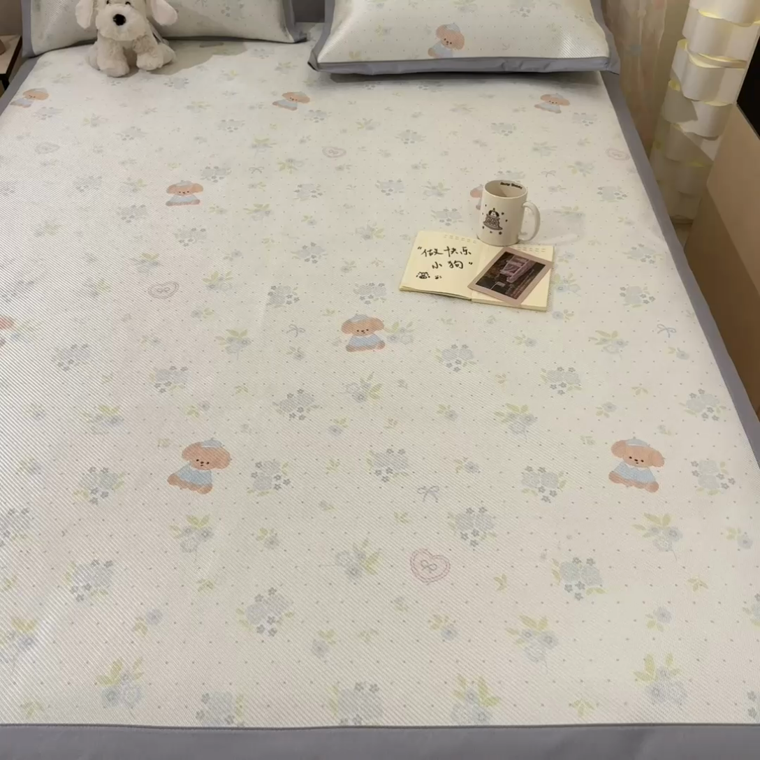 91家纺网 家纺一手货源 找家纺 川悦生活 2025新款数码印花冰藤席 奶芙的哈卡