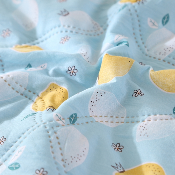 91家纺网 家纺一手货源 找家纺 诗雅纺织 2025新款超柔水洗棉夏凉被空调被 柠檬