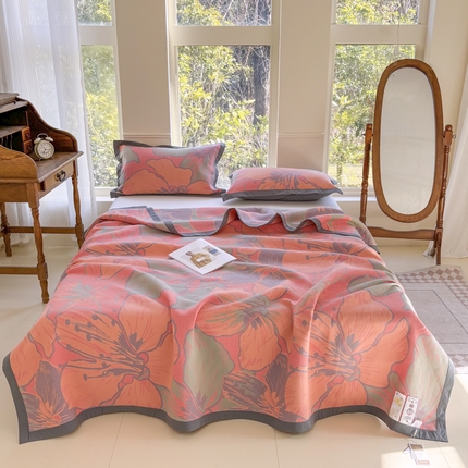 91家纺网 家纺一手货源 找家纺 七七家纺 2025新款新疆长绒棉盖毯 海棠铺绣