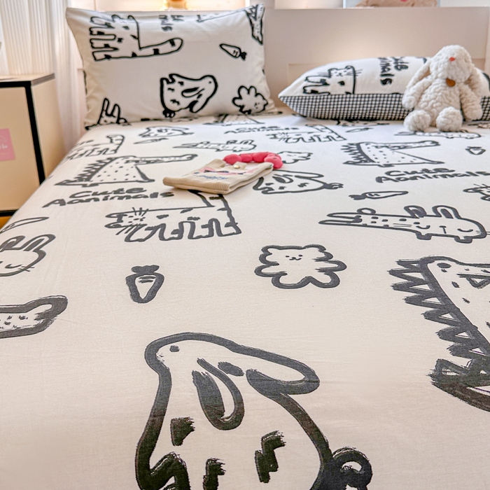 91家纺网 家纺一手货源 找家纺 吉象家纺 2025新款高支密全棉印花单品系列-单床单 漫画家