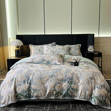 一比一家纺 2025新款棉代尔轻奢套件 花期如梦