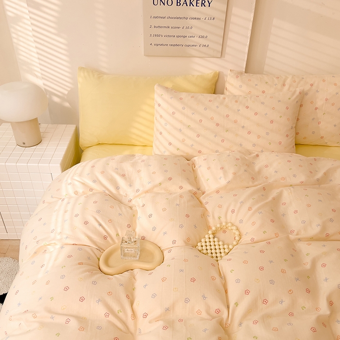 91家纺网 家纺一手货源 找家纺 DoDo 兜兜 2025新款全棉双层纱印花四件套（可定做尺寸） 蜜糖日记