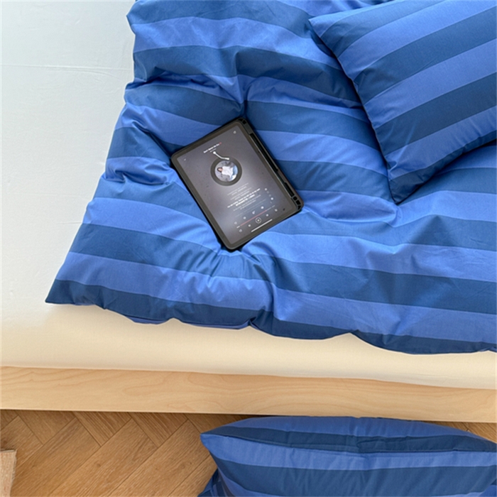 91家纺网 家纺一手货源 找家纺 金丝鸟家纺 2025新款全棉斜纹印花条纹系列四件套及单品 杰文兰