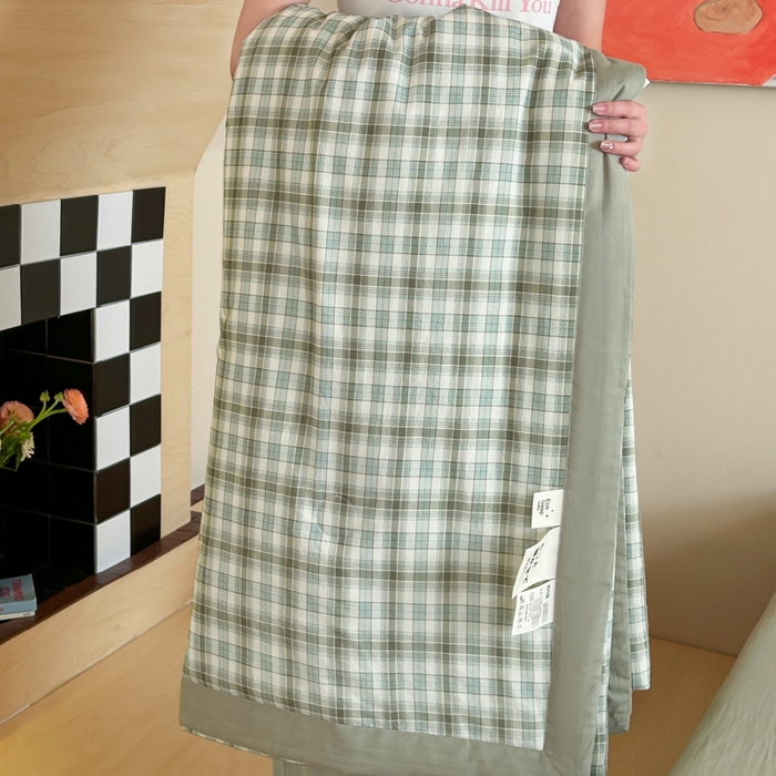 91家纺网 家纺一手货源 找家纺 大彩家居 2025新款全棉有氧水洗纱布夏被夏凉被 格调